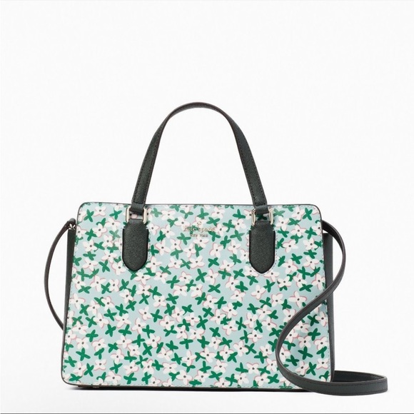 ❌SOLD❌NWT Kate Spade Reese Laurel Way Satchel in Floral Aphrodite Green Multi - Picture 2 of 5